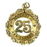 14K Gold Vintage 25th Anniversary Charm