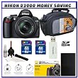 Nikon D3000 10MP Digital SLR Camera w/ 18-55mm f/3.5-5.6G AF-S DX VR Nikkor Zoom Lens w/ Two (2) Transcend 8GB SDHC Card + 2-Year Extended Warranty for Nikon D Series + EN-EL9a Battery + Case + Accessory Kit