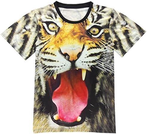 Shiningirl 2016 Unisex 3d Print Tees Funny Emoji Casual T Shirt Tiger Head (US XL / Asian XXL)
