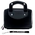 Executive Faux Black Leahter with Handle Carrying POUCH CASE Cover Sleeve For Kindle DX Wireless Reading Device + Includes a Determination Hand Strap