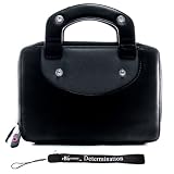 Executive Faux Black Leahter with Handle Carrying POUCH CASE Cover Sleeve For Kindle DX Wireless Reading Device + Includes a Determination Hand Strap