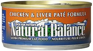 Natural Balance Canned Cat Food, Chicken and Liver Pate Recipe, 24 x 6 Ounce Pack