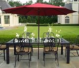 13 Burgundy Patio Umbrella Wooden Market Umbrella Patio Furniture
