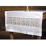 Latin Cross and IHS Lace Altar Frontal Cloth