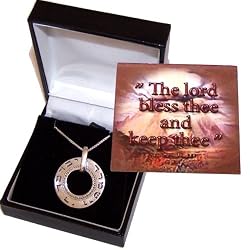 The Lord bless and keep thee - &nbsp;Bible verse necklace ( 2.5cm or 1 inch ) - with Silver Chain and cards
