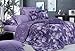Orifashion Purple 4 Pieces 100% Twill Cotton Bedding Set With Romantic Plants Printing