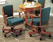 Solid Oak Upholstered Arm Chair By Coaster Furniture