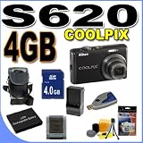 51KoO 5bZjL. SL160  Nikon Coolpix S620   Digital camera   compact   12.2 Mpix   optical zoom: 4 x   supported memory: SD, SDHC   black
