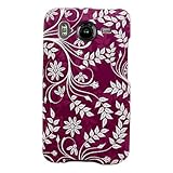 Hard Snap on Plastic RUBBERIZED PURPLE With LEAF FLORAL Design Sleeve Facep ....