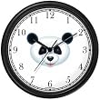 Giant Panda Bear Head (Black Nose) - Bear - JP Animal Wall Clock by WatchBuddy Timepieces (Black Frame)