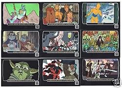 Star Wars 30th Anniversary 9 Card Animated Cel Set Including Yoda - Shipped in Protective Collector's Album!