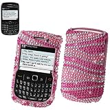 New Fashionable Perfect Fit Hard Diamante Protector Skin Cover (Faceplate/Snap On) Full Rhinestones Diamond Bling for RIM Blackberry Curve 8530 Sprint Verizon -