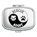 Rescue Adopt Yin Yang Paw Prints Dogs Cats Rectangle Pill Case Trinket Gift Box