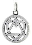 Sterling Silver Heart on Sobriety Symbol Recovery Pendant, 13/16 (21mm) tall