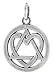 Sterling Silver Heart on Sobriety Symbol Recovery Pendant, 13/16 in. (21mm) tall