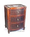 Bamboo Palm Tree Design Drawer Nightstand Table Chest Dresser Decor