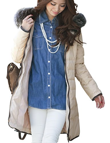 (プールヴー) PourVous ダウンコート コート アウター ロング 冬 エレガント ファー 秋 大きいサイズ 秋冬 人気 防寒 フード付き かわいい レディース レディース大きいサイズ 膝丈 Aライン フォックス 1653