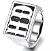 UNAPHYO Jewelry Men's Stainless Steel Letters HD Motor Biker Ring, Silver Size 12