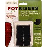 Potrisers PR12 Invisible Pot Feet, Black, 12-Pack