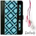 Limited Edition Blue Plaid Protective Slim and Durable Professional Faux Leather Executive Portfolio Cover Carrying Case with Memory Card Slots For Amazon Kindle Fire Full Color 7