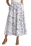 Skirt in cool linen blend, maxi length