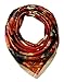 corciova Womem's 100% Silk Feeling Head Scarf for Sleeping Headband 35x35 Inches Camellia Flower Gold Red