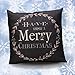 Susenstone Vintage Christmas Letter Sofa Bed Home Decoration Pillow Case (Black)
