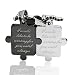 Stainless Steel "I'd like to be waiting for u"Couples Puzzle Pendant Necklace Set Bead Chains