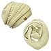 Allydrew Thick Knitted Winter Infinity Scarf and Slouchy Beanie Set, Beige