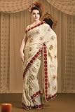 Stupendous Cream Saree