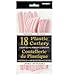 Pastel Pink Plastic Cutlery Set for 6 Guests (18pcs)