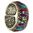 Multi Colored Wide Crystal Cuff Fashion Bracelet