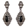 Onyx Earrings Sterling Silver Jewelry 1.5 inches (erg179)