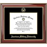 American Military University - Embossed Seal - Mahogany Gold Trim - Diploma Frame