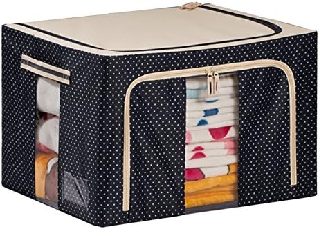 Ceoamzus Foldable Oxford Cloth Storage Box Bag Case Container 22L with Transprent Window Metal Shelf Inside