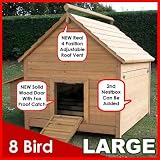 CHICKEN COOP HEN HOUSE POULTRY ARK HOME NEST BOX COUP L - SLIDE OUT CLEANING TRAY & INNOVATIVE 4 POSITION ROOF VENT