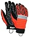 MCR Safety 945XXXL High Vis Orange Mining Gloves with Reinforced Palm Patches, Black, 3X-Large, 1-Pair