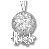 University of Nebraska Huskers Basketball Pendant (Silver)