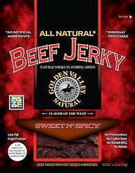 Golden Valley Natural Beef Jerky, Sweet N' Spicy, 4-Ounce Pouches (Pack of 8)
