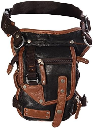 Ukoala Dudette Hands-free Bag Drop Leg Waist Straps, Unisex, Leather with Canvas Strap