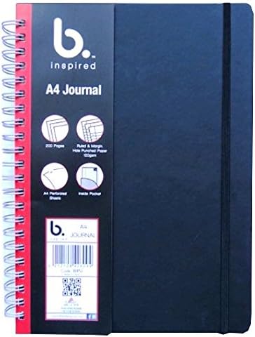A4 PU Leather Embossed Wire Bound Journal - "B Inspired" range - 200 Pages - Ruled - Size 11.7 X 8.3