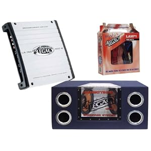 Legacy Mega Amplifier/Subwoofer/Installation Package for Car/Truck/SUV -- LA789 1000W 2 Channel Bridgeable Mosfet Amplifier + LBF107 Dual 10-Inch 1000W Bandpass Subwoofer System + LAMP1 1000W 8 Gauge Amplifier Installation Kit.