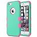 ULAK iPhone 6S Case, iPhone 6 Case, Shock-Absorbing Case with Hybrid 3in1 Soft Silicone + Hard PC Cover for Apple iPhone 6/6S 4.7 Inch Device (Green/NeoPink)