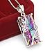 Jewelrypalace Women's 16ct Natural Rainbow Mystic Topaz Pendant 925 Sterling Silver Necklace 18