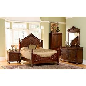 5pc Isabella Collection Solid Wood Eastern King Size Bedroom Set