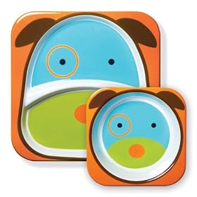 Skip Hop Zoo Melamine Plate and Bowl Set, Dog: Baby