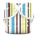 Thirsties Duo Diaper Snap, Cool Stripes, Size One (6-18 lbs)