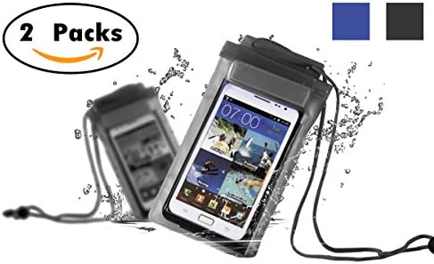 MOJA® Universal Waterproof Underwater Pouch/sleeve Dry Cases For Touchscreen devices, iphone6/6Plus/5/5s/5c/, Samsung Galaxy S5/S4/S3 Other Smartphones/ Wallet / Cameras / Passports (Black-Blue)