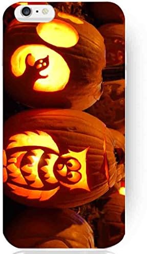 Designed Case Halloween Custom Happy Pumpkin Special Fashion Cute Smile Smiley New Hard Plastic Back Case Cover Housing for Iphone 6 4.7 Inch (#10 Orange pumpkin pattern)