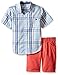 Kids Headquarters Boys' Little 2 Piece Set-Woven Shirt and Short